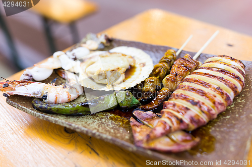 Image of Grilled seafood in restaurant