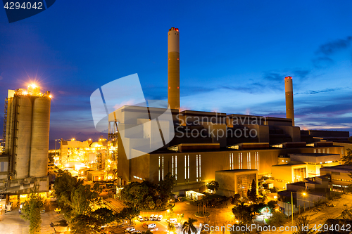 Image of Coal Power plant at dusk 