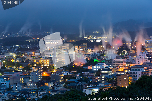 Image of Beppu city in Japan at night