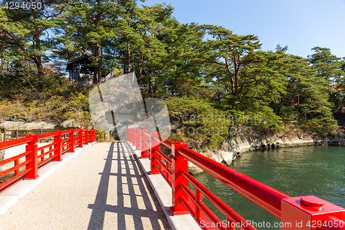 Image of Red bridge in Japanese Matsushima