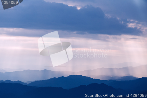 Image of Sunset and mountain