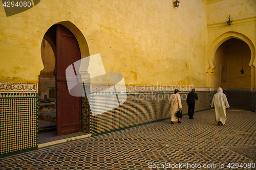 Image of Mausoleum of Moulay Idris in Meknes, Morocco.