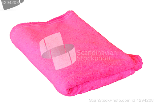 Image of pink towel over white