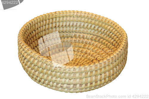 Image of trellis round basket on white background