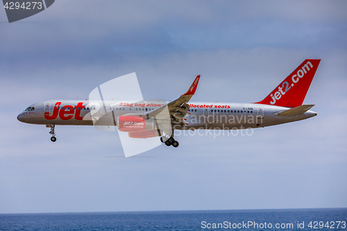 Image of ARECIFE, SPAIN - APRIL, 15 2017: Boeing 757 - 200 of JET2 with t