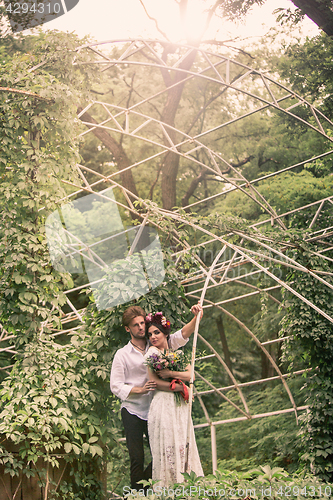 Image of Wedding decoration in the garden.