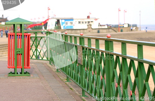 Image of railings and bin