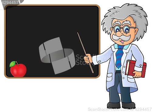 Image of Scientist by blackboard theme image 2