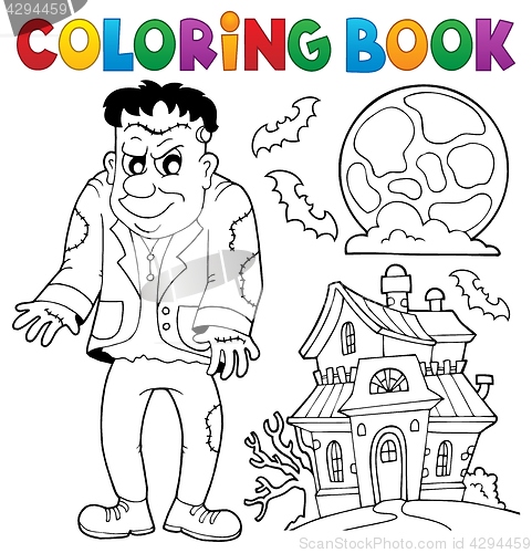 Image of Coloring book Frankenstein theme