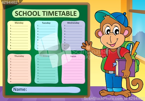 Image of Weekly school timetable subject 9