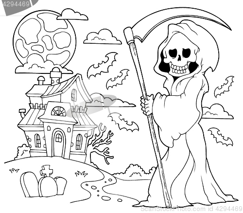 Image of Black and white grim reaper theme 2