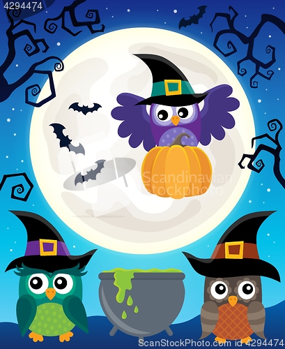 Image of Halloween image with owls theme 5