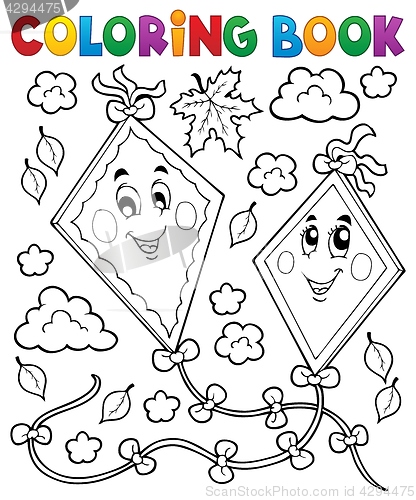 Image of Coloring book happy autumn kites