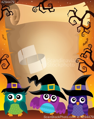 Image of Halloween parchment with owls theme 2