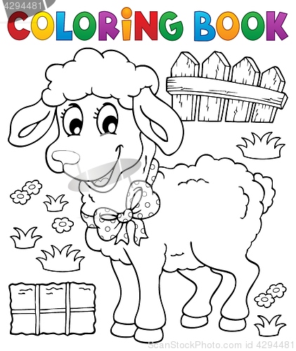 Image of Coloring book sheep theme 3