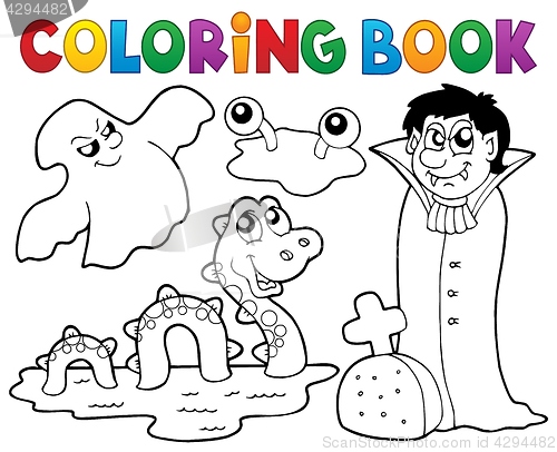 Image of Coloring book monster theme 4