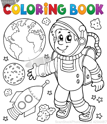 Image of Coloring book astronaut theme 1