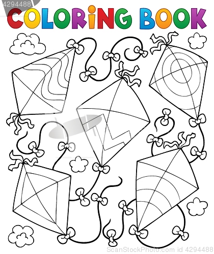 Image of Coloring book flying kites