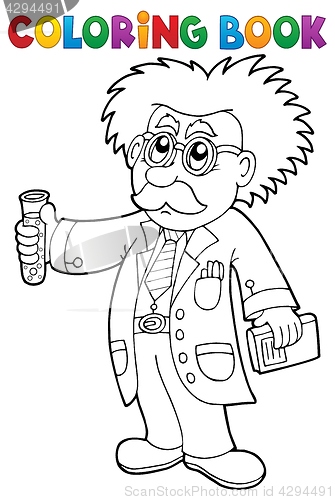 Image of Coloring book scientist theme 1