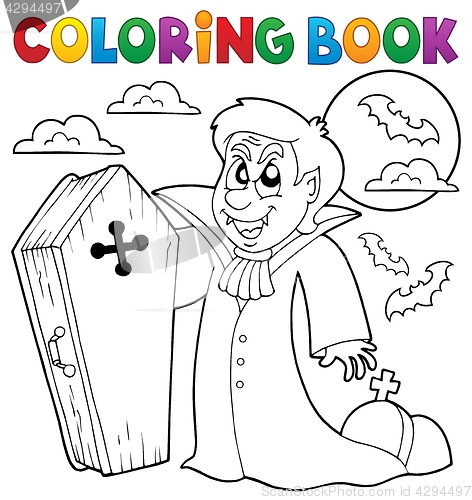 Image of Coloring book vampire theme 4