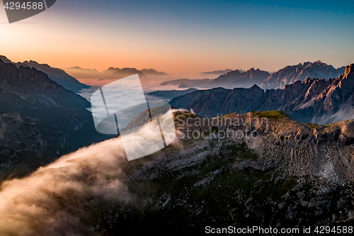 Image of National Nature Park Tre Cime In the Dolomites Alps. Beautiful n