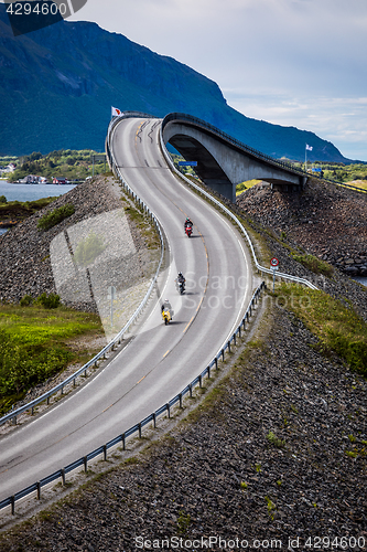 Image of Atlantic Ocean Road Two bikers on motorcycles.