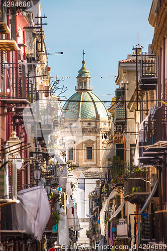 Image of View at the church of San Matteo located in heart of Palermo, Italy.