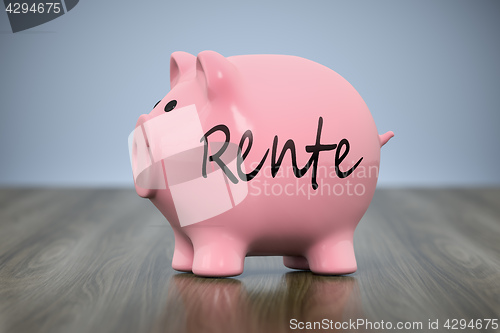 Image of piggy bank with the word pension in german language