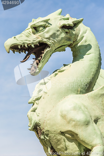 Image of Famous Dragon bridge, symbol of Ljubljana, Slovenia, Europe.