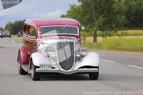 Image of Classic Ford Hot Rod Car on the Road