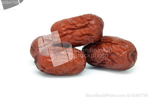 Image of Dried jujube fruits on white background