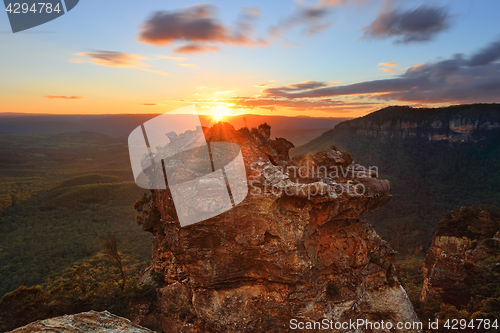 Image of Sunset mountains Katoomba and Megalong Valley Australia