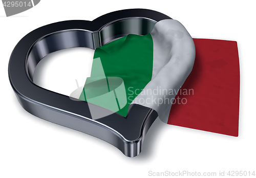 Image of italian flag and heart symbol - 3d rendering
