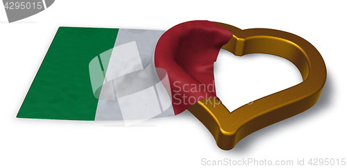 Image of italian flag and heart symbol - 3d rendering