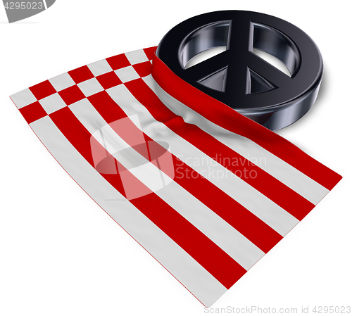 Image of peace symbol and flag of bremen - 3d rendering