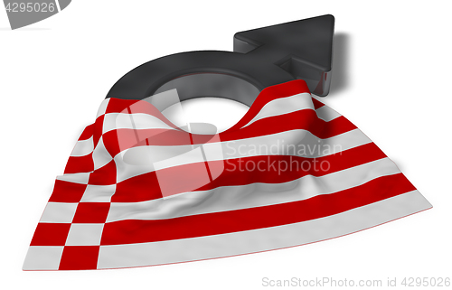 Image of male symbol and flag of bremen - 3d rendering