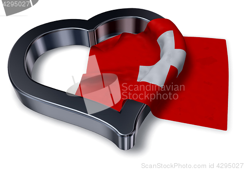 Image of  flag of switzerland and heart symbol - 3d rendering