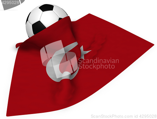 Image of soccer ball and flag of turkey - 3d rendering