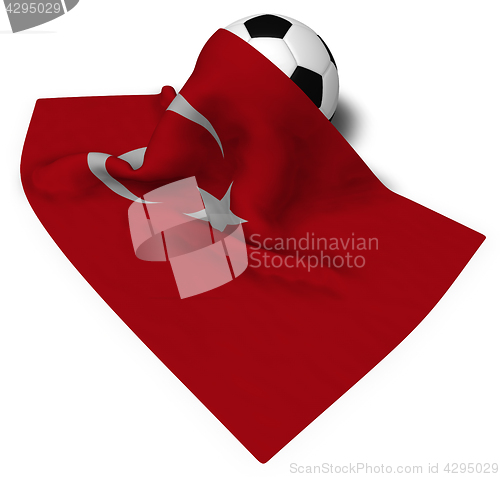 Image of soccer ball and flag of turkey - 3d rendering