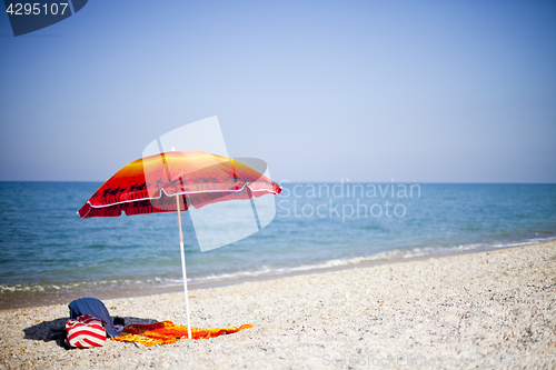 Image of Umbrella on tropical beach