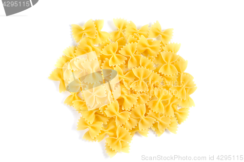 Image of dry ribbons pasta isolated on white background