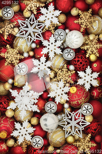 Image of Snowflake and Christmas Bauble Decorations