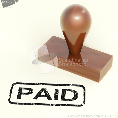 Image of Paid Rubber Stamp Shows Payment Confirmation