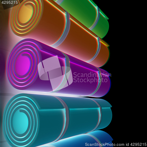 Image of karemats. 3D illustration. Anaglyph. View with red/cyan glasses 