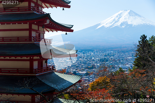 Image of Mount Fuji and chureito pagoda