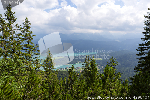Image of View from mountain Herzogstand, Bavaria, Germany