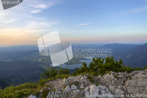 Image of View from top of mountain Herzogstand, Bavaria, Germany