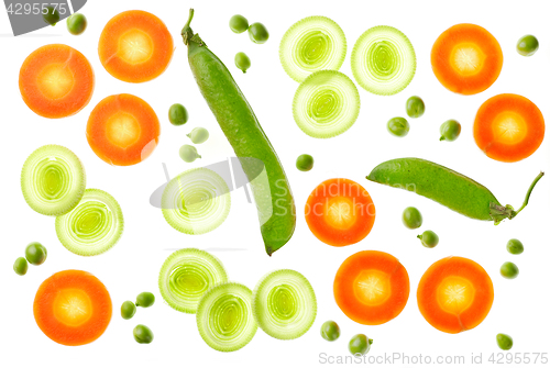 Image of Composition of various sliced vegetables