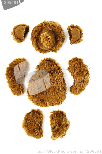 Image of pattern of toy teddy bear on white