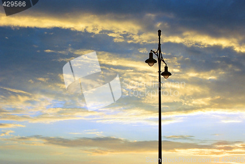 Image of City lantern in sunset